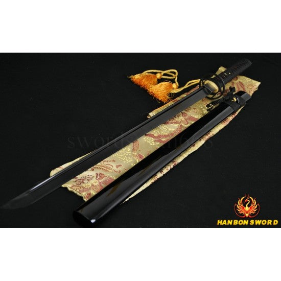 Japanese ninja sword black Blade Oil Quenched Full Tang traditional handmade - Culture Kraze Marketplace.com