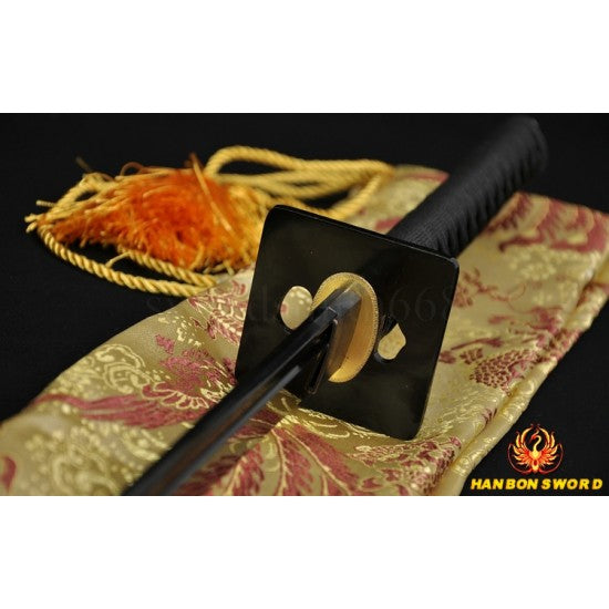 JAPANESE NINJA SWORD BLACK Blade Oil Quenched FULL TANG BLADE - Culture Kraze Marketplace.com