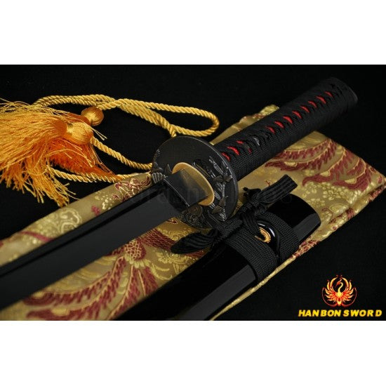 JAPANESE BLACK KATANA SWORD Oil Quenched FULL TANG BLADE - Culture Kraze Marketplace.com