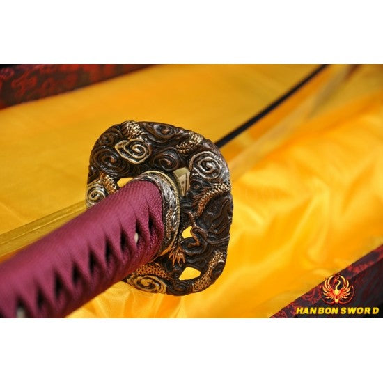 High Quality Japanese Samurai Sword KATANA Hazuya Polished Clay Tempered Full Tang Blade - Culture Kraze Marketplace.com