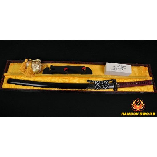 High Quality Japanese Samurai Sword KATANA Hazuya Polished Clay Tempered Full Tang Blade - Culture Kraze Marketplace.com