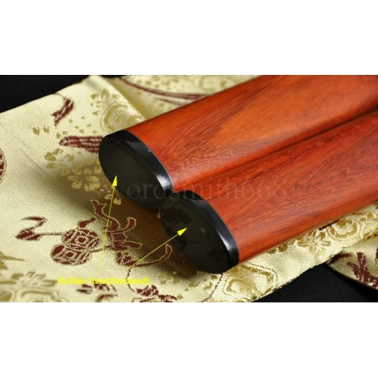 Traditional Hand Forged Japanese Shirasaya Sword KATANA T10 Steel Clay Tempered Full Tang Blade Red Wood SAYA&Handle - Culture Kraze Marketplace.com