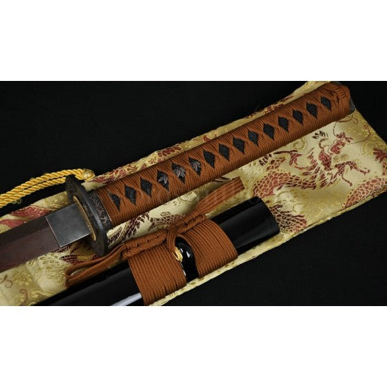 41" JAPANESE SAMURAI KATANA SWORD Black&Red Folded Steel Oil Quenched Full Tang Blade - Culture Kraze Marketplace.com