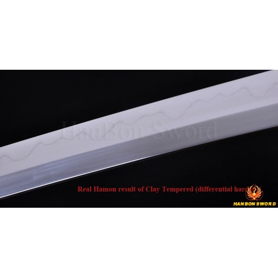 Hand Forged Damascus Steel Clay Tempered Blade Dragon Hawk Koshirae Hualee Saya Japanese KATANA Samurai Sword - Culture Kraze Marketplace.com