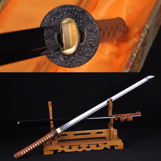 Handmade Ninjato Sword Damascus Steel Full Tang Blade - Culture Kraze Marketplace.com