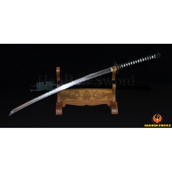 Damascus Steel Clay Tempered Blade Brass Hawk Koshirae KATANA Japanese Samurai Sword - Culture Kraze Marketplace.com