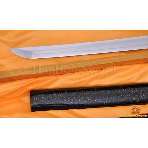 Straight HAMON Fully Hand Forged Damascus Steel Clay Tempered Blade Japanese KATANA Samurai Sword