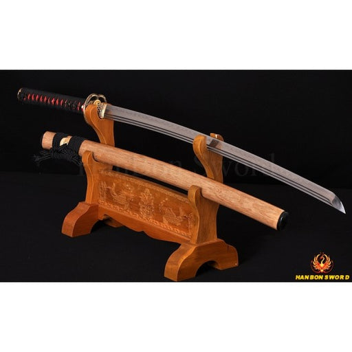 Hand Forged KATANA Folded Steel Clay Tempered Blade Dragon Musashi Koshirae Japanese Samurai Sword