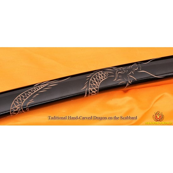 Damascus Steel Clay Tempered Blade Dragon Koshirae&Engraving Japanese Samurai Sword KATANA - Culture Kraze Marketplace.com