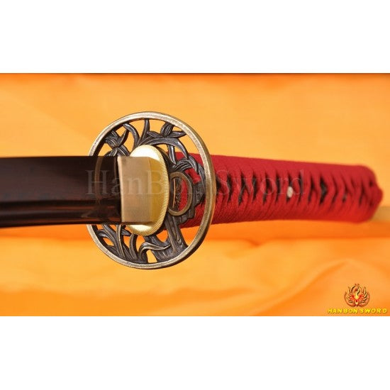Japanese KATANA Samurai Sword 8196 layers Red Damascus Steel Blade - Culture Kraze Marketplace.com