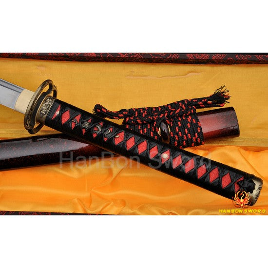 Leathe ITO Dragon Musashi TSUBA Full Tang Blade Oil Quenched JAPANESE KATANA SAMURAI SWORD - Culture Kraze Marketplace.com