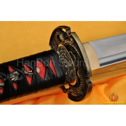 Leathe ITO Dragon TSUBA Full Tang Blade Oil Quenched JAPANESE SAMURAI SWORD KATANA - Culture Kraze Marketplace.com