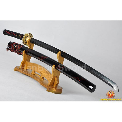 Fully Hand Forged Damascus Black Steel Clay Tempered Blade Dragon Koshirae KATANA Japanese Samurai Sword - Culture Kraze Marketplace.com