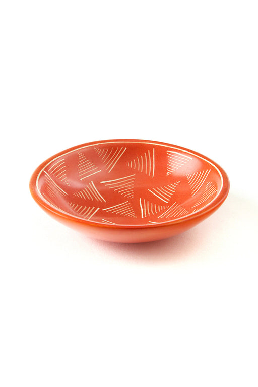 Orange Fine Line Small Round Soapstone Bowl - Culture Kraze Marketplace.com