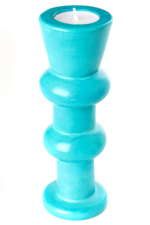 Aqua Blue Circlet Soapstone Candle Holder - Culture Kraze Marketplace.com