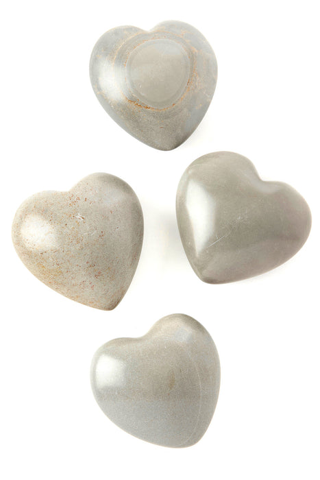 Set of Four Dove Gray Soapstone Heart Keepsakes - Culture Kraze Marketplace.com