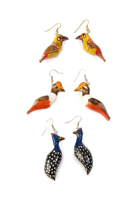 Assorted Kenyan Wooden Bird Earrings - Culture Kraze Marketplace.com