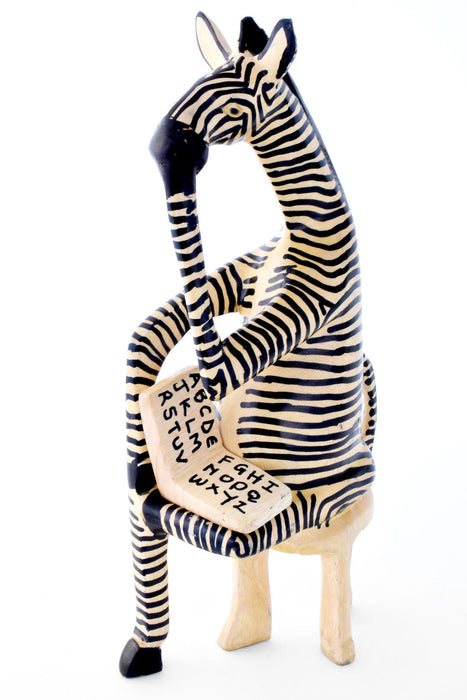 Sitting Zebra Teacher Sculpture - Culture Kraze Marketplace.com