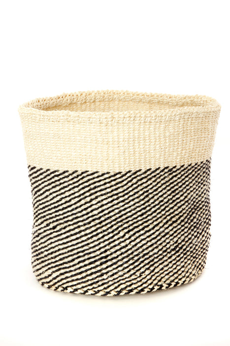 Set of Three Black and Cream Twill Sisal Nesting Baskets - Culture Kraze Marketplace.com