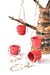 Set of Four Beaded Red Sisal Mini Basket Ornaments - Culture Kraze Marketplace.com