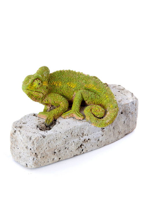 Kenyan Ceramic Chameleon on Rock Sculpture - Culture Kraze Marketplace.com
