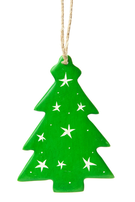 Set of Three Soapstone Christmas Tree Ornaments from the Undugu Society - Culture Kraze Marketplace.com