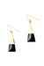 Short Kenyan Cow Horn & Brass Prism Earrings - Culture Kraze Marketplace.com