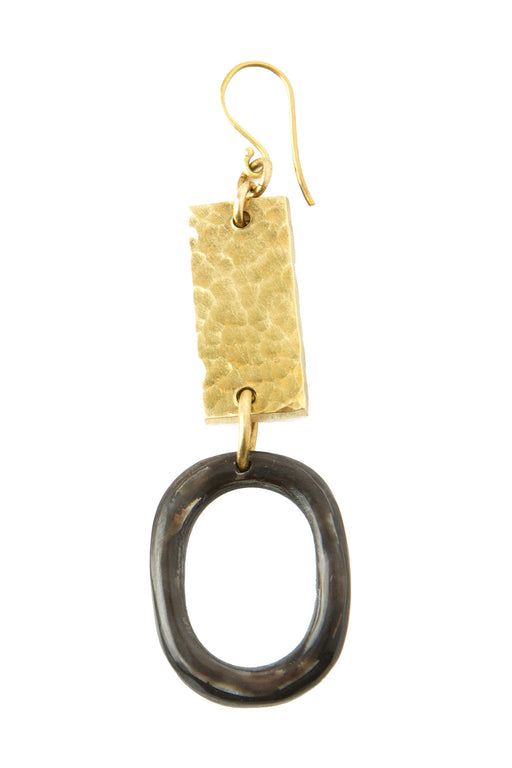 Kenyan Hammered Brass Block & Tackle Earrings - Culture Kraze Marketplace.com