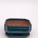 Blue / Green Ceramic Bonsai Pot - Rectangle Professional Series with Attached Humidity/Drip tray  8.25" x 6.5" x 4.0" - Culture Kraze Marketplace.com