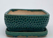 Crackle Blue Ceramic Bonsai Pot - Square With Humidity / Drip Tray 10.5" x 10.5" x 5" - Culture Kraze Marketplace.com