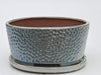 Crackle Pearl Ceramic Bonsai Pot - Oval With Humidity / Drip Tray 10.5" x 8.25" x 4.75" - Culture Kraze Marketplace.com