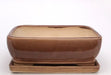 Aztec Orange Ceramic Bonsai Pot - Rectangle  With Humidity Drip Tray   11" x 8.25" x 3.5" - Culture Kraze Marketplace.com