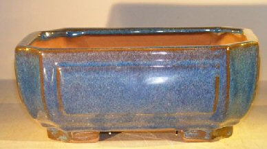 Blue Ceramic Bonsai Pot - Rectangle  Professional Series   10" x 8" x 4" - Culture Kraze Marketplace.com