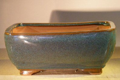 Blue / Green Ceramic Bonsai Pot - Rectangle  Professional Series  10" x 8" x 4" - Culture Kraze Marketplace.com