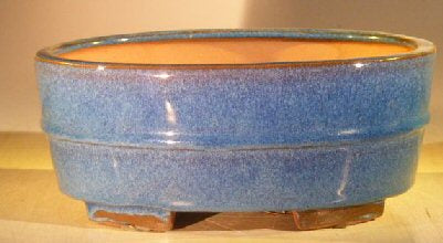 Blue Ceramic Bonsai Pot - Oval  Professional Series   10" x 8" x 4" - Culture Kraze Marketplace.com