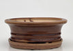 Bronze Ceramic Bonsai Pot - Oval With Humidity Drip Tray 8.5" x 7" x 3" - Culture Kraze Marketplace.com