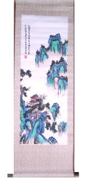 Mountains Chinese Handpainted Wall Scroll - Culture Kraze Marketplace.com
