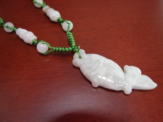White Jade Fish Pendant Necklace - Culture Kraze Marketplace.com