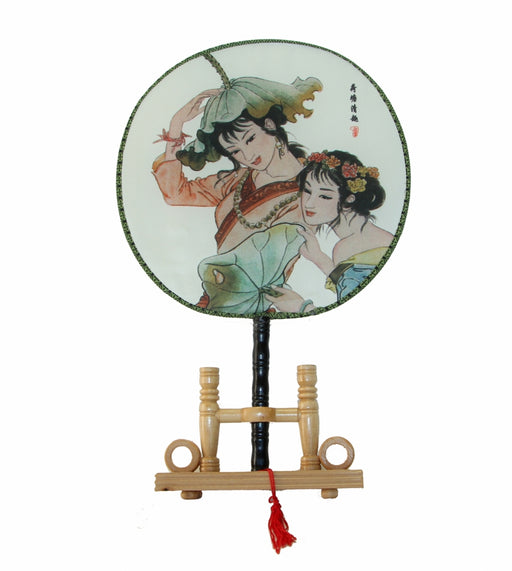 Big Ancient Chinese Ladies Silk Hand Fan - Culture Kraze Marketplace.com