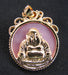 Golden Buddha Pink Cats Eye Stone Necklace Pendant - Culture Kraze Marketplace.com