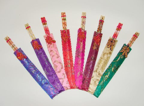 Chinese Chopsticks w/ Cloth Holder - Culture Kraze Marketplace.com