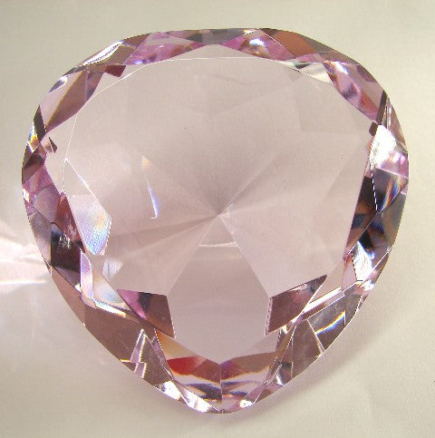 Heart Shape Pink Crystal-#80 with stand - Culture Kraze Marketplace.com