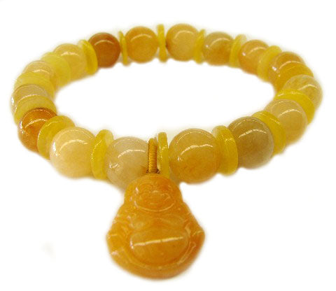 Yellow Topaz Birthstone with Buddha Pendant Bracelet - Culture Kraze Marketplace.com