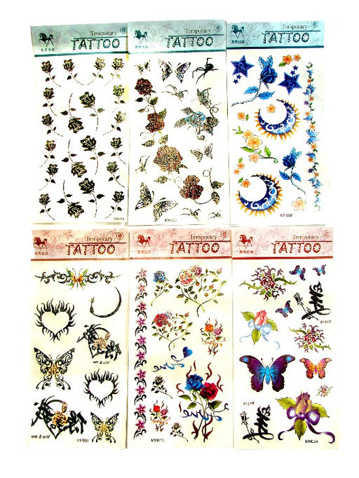 Washable Tatttoo-butterfly and flowers - upper center - Culture Kraze Marketplace.com