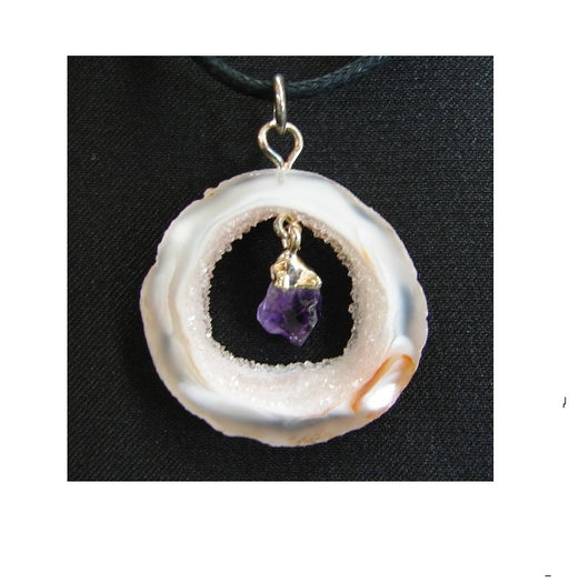 Amethyst and Occo Slice String Pendant Necklace - Culture Kraze Marketplace.com