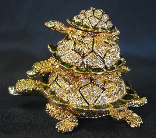 Bejeweled Cloisonne 3-Turtle - Culture Kraze Marketplace.com