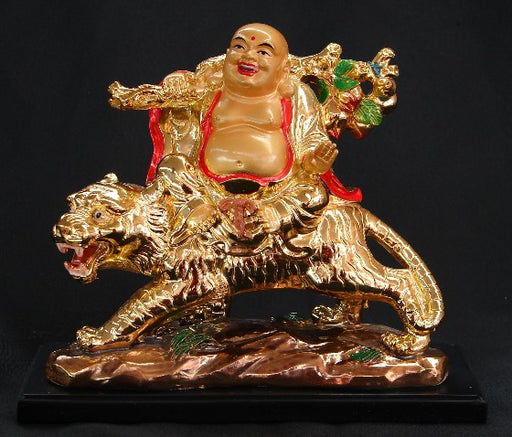 Laughing Buddha on Tiger - Culture Kraze Marketplace.com