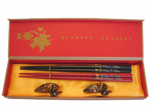 Chinese Chopstick Gift Set with Dragon Pictures - Culture Kraze Marketplace.com