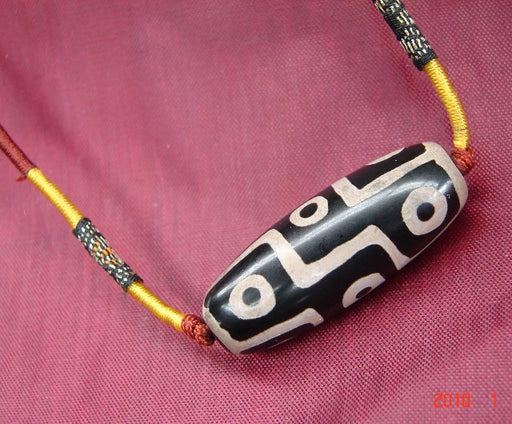 Black Tibetan 9-Eye DZI Necklace-brown - Culture Kraze Marketplace.com