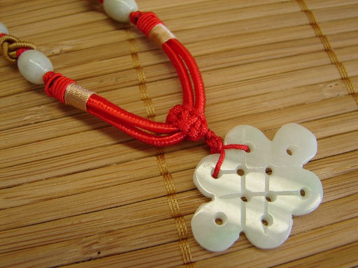 Jade Mystic Knot Necklace-yellow string - Culture Kraze Marketplace.com